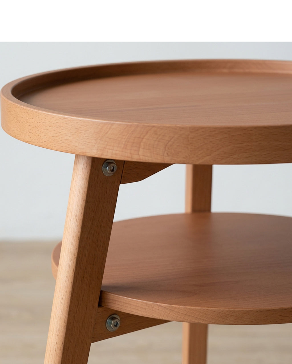 Pjvn Round Three Leg Bedside Tray Table Warm Clay - Detail view