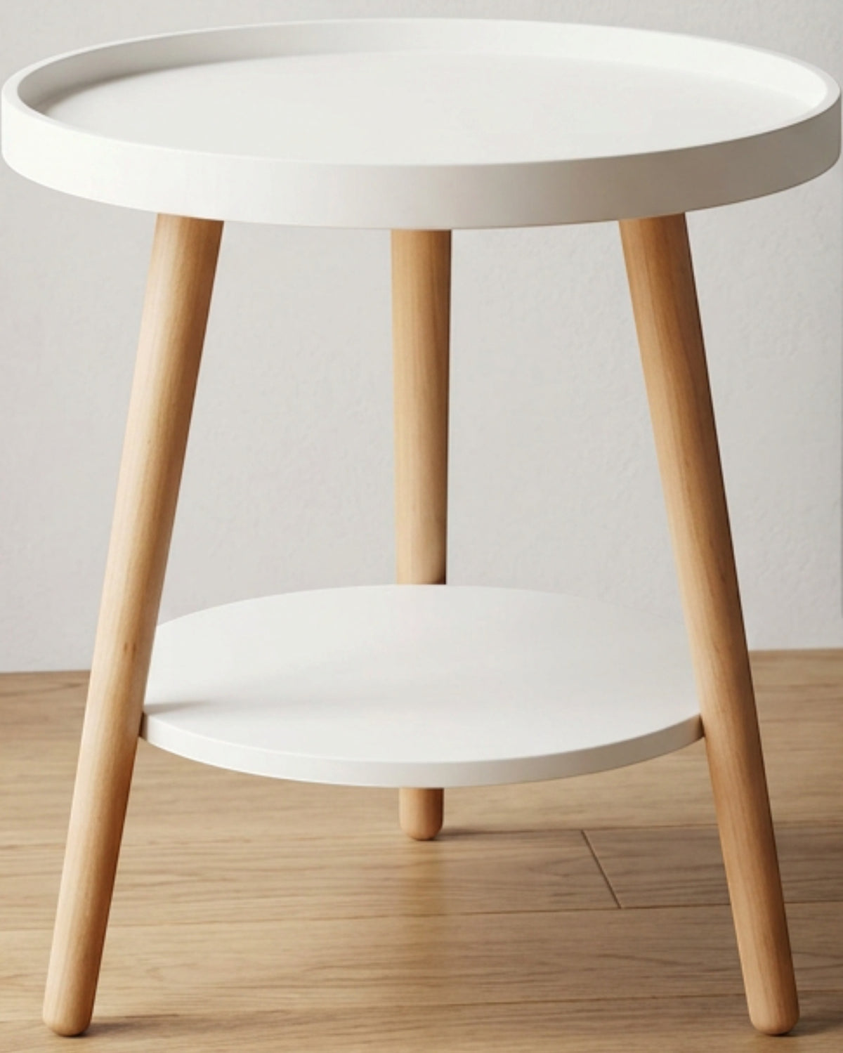 Pjvn Round Three Leg Bedside Tray Table Warm Clay - Lifestyle view
